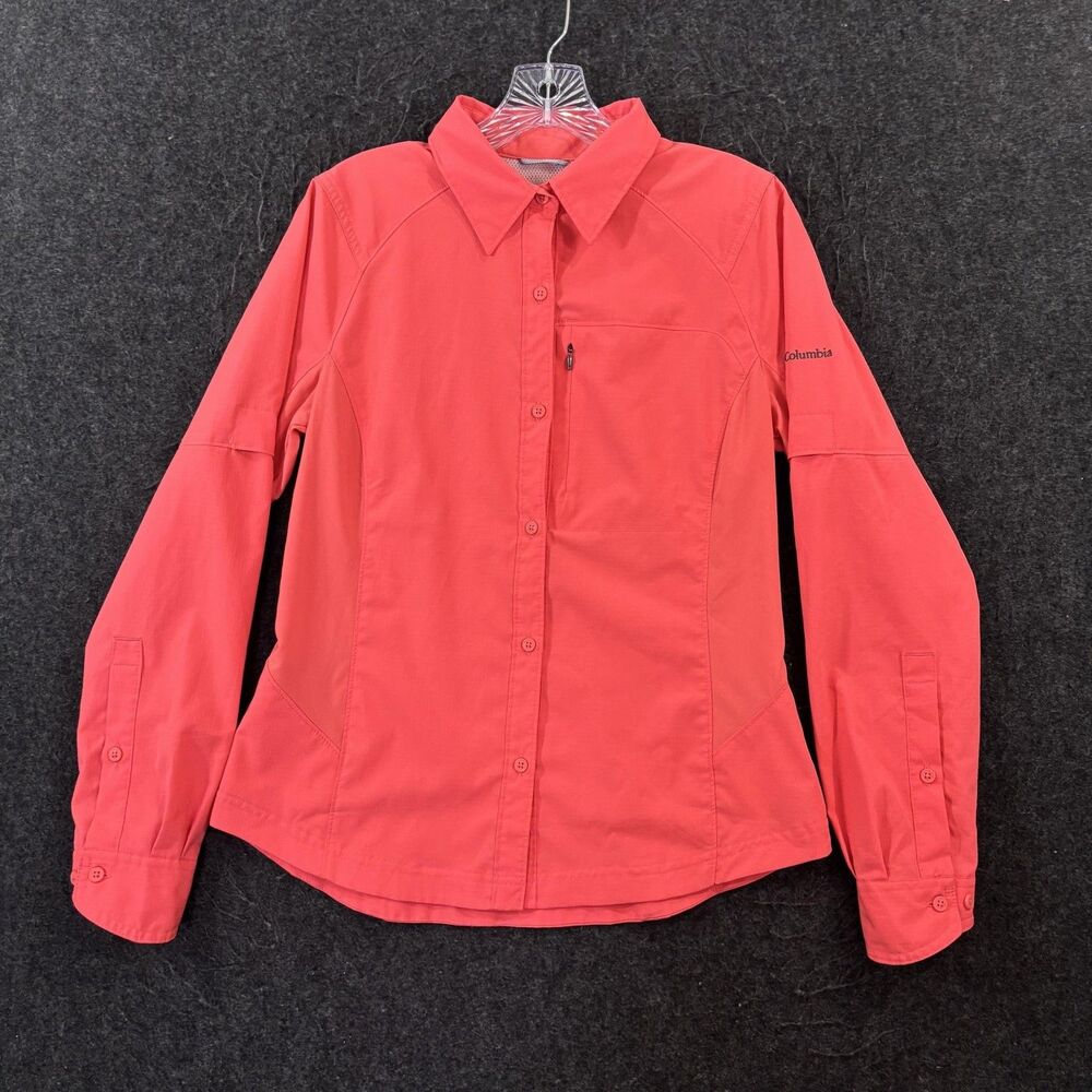 Columbia Silver Ridge Shirt Women's Medium Pink Omni-Shade Vented Zip Pocket